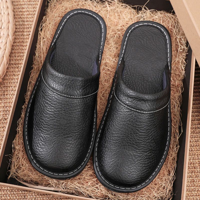Women'S Shoes Water Resistant - Домашние кожаные тапочки для мужчин и