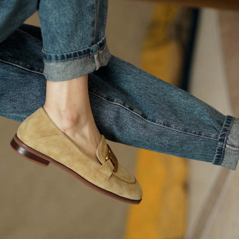 Замшевые Кожаные женские лофер – обзор и цена Women'S Shoes Round Toe