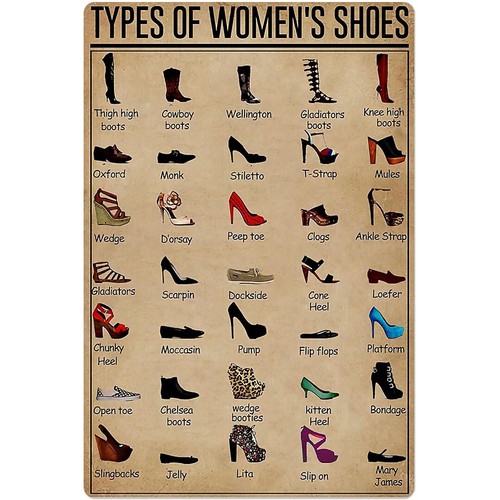 Винтажные жестяные таблички с  – обзор и цена Women Shoes Types